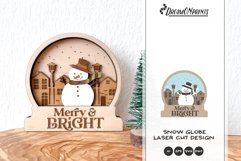Snow globe with cute snowman created for laser cutting machines