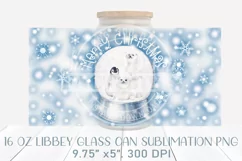 Merry Christmas 16 oz libbey glass can , christmas tumbler Product Image 2