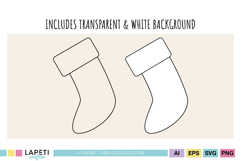 winter line art set svg for coloring pages