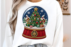 Snow Globe Png, Faux Embroidery Christmas Png Product Image 2