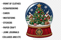 Snow Globe Png, Faux Embroidery Christmas Png Product Image 3