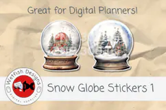 Printable Snow Globe Stickers 1 Product Image 3