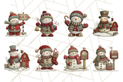 Christmas Snowman Clipart PNG Product Image 2