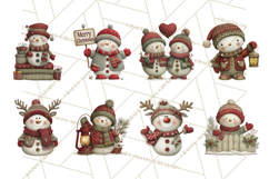 Christmas Snowman Clipart PNG Product Image 3