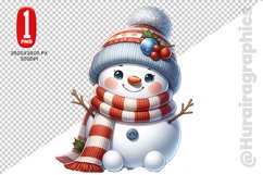 Snow Men Clipart- PNG File Product Image 1