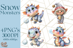 Snow Monster Clipart PNG Cute Winter Yeti Frost Gnome Art Product Image 1