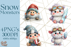 Snow Monster Clipart PNG Cute Winter Yeti Frost Gnome Art Product Image 1