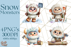 Snow Monster Clipart PNG Cute Winter Yeti Frost Gnome Art Product Image 1