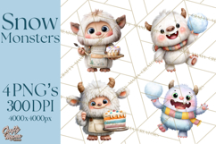 Snow Monster Clipart PNG Cute Winter Yeti Frost Gnome Art Product Image 1