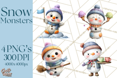 Snow Monster Clipart PNG Cute Winter Yeti Frost Gnome Art Product Image 1