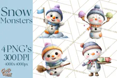 Snow Monster Clipart PNG Cute Winter Yeti Frost Gnome Art Product Image 1