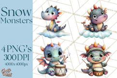 Snow Monster Clipart PNG Cute Winter Yeti Frost Gnome Art Product Image 1