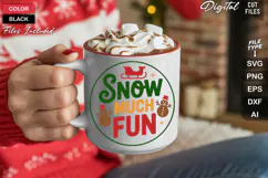 Snow Much Fun SVG | Christmas Round Sign SVG | Xmas SVG Product Image 5