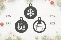 Snowman Laser cut Ornaments SVG Product Image 1