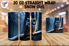 Snow Owl in a Snowy Forest Sublimation Tumbler Wrap Product Image 1