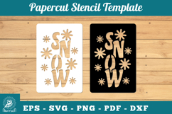 Snow Papercut Stencil SVG Product Image 1