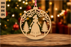 Snow White Christmas Ornament SVG Product Image 1