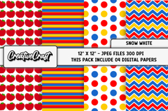 Snow White Princess Digital Papers, scrapbooking backgrounds Product Image 1