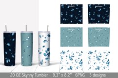 Snowberry 20 OZ Skinny Tumbler Wrap sublimation 3designs PNG Product Image 2