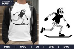 Snowboarding Skeleton Wearing a Jacket SVG Design Product Image 1