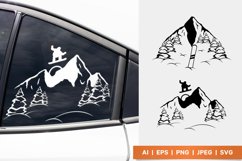 Snowboarding on High Mountains, Scenic Decal SVG Set Product Image 1