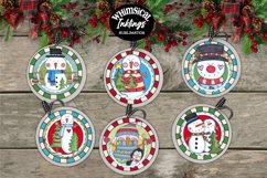Snow Daze Round Christmas Ornaments Sublimation Clipart Product Image 1