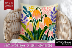 Snowdrop Modern Floral Pillow Sublimation Sping Flower Cover Product Image 1