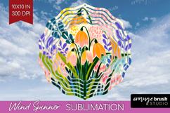 Snowdrop Modern Floral Wind Spinner Sublimation PNG Sping Product Image 1