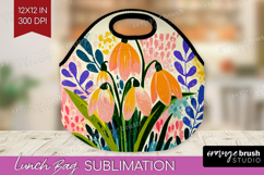 Snowdrop Modern Floral Lunch Bag Sping Flower Lunch Bug PNG Product Image 1