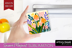 Snowdrop Modern Floral Magnet Sublimation Sping Flower PNG Product Image 1