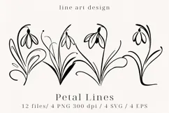 Minimalist Floral Line Art Clipart SVG | PNG | EPS Product Image 1