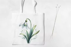 Birth Month Flowers Clipart, January Snowdrop PNG. Product Image 3