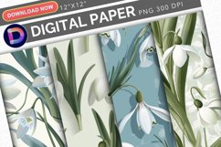 Snowdrops Digital Paper Product Image 1