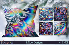 Christmas Pillows | Neon Winter Designs | Snowflakes Product Image 1