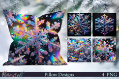 Christmas Pillows | Neon Snowflakes | Winter Product Image 1