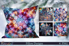 Christmas Pillows | Neon Snowflakes | Winter Magic Product Image 1