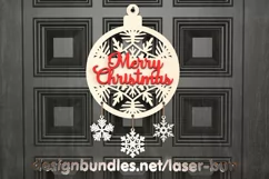 SVG Door Sign Christmas Snowflake. Laser cutting files Product Image 1