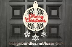 SVG Door Sign Christmas Snowflake. Laser cutting files Product Image 1