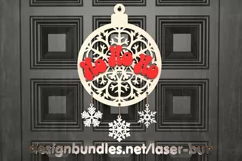 SVG Door Sign Christmas Snowflake. Laser cutting files Product Image 1