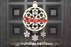 SVG Door Sign Christmas Snowflake. Laser cutting files Product Image 1