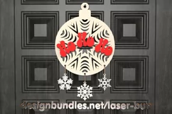 SVG Door Sign Christmas Snowflake. Laser cutting files Product Image 1