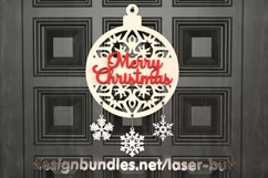 SVG Door Sign Christmas Snowflake. Laser cutting files Product Image 1