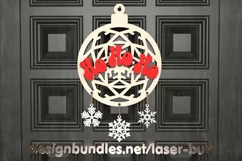 SVG Door Sign Christmas Snowflake. Laser cutting files Product Image 1