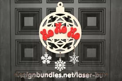 SVG Door Sign Christmas Snowflake. Laser cutting files Product Image 1