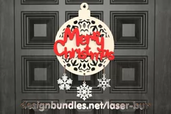 SVG Door Sign Christmas Snowflake. Laser cutting files Product Image 1