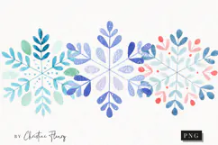Cute Christmas Snowflake Clipart | Christmas PNG Product Image 1