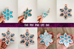 Snowflake Confetti Shaker | 3D Snowflake Ornament SVG Product Image 6
