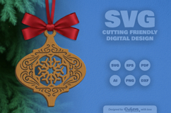 Snowflake Arabesque Ornament Christmas Lasercut Product Image 2