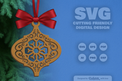 Snowflake Arabesque Ornament Christmas Lasercut Product Image 3