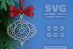 Snowflake Arabesque Ornament Christmas Lasercut Product Image 2